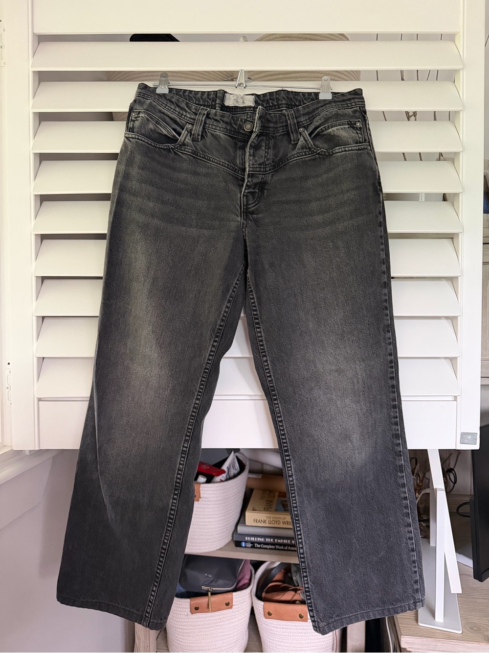 low-rise black boot cut jeans | free people